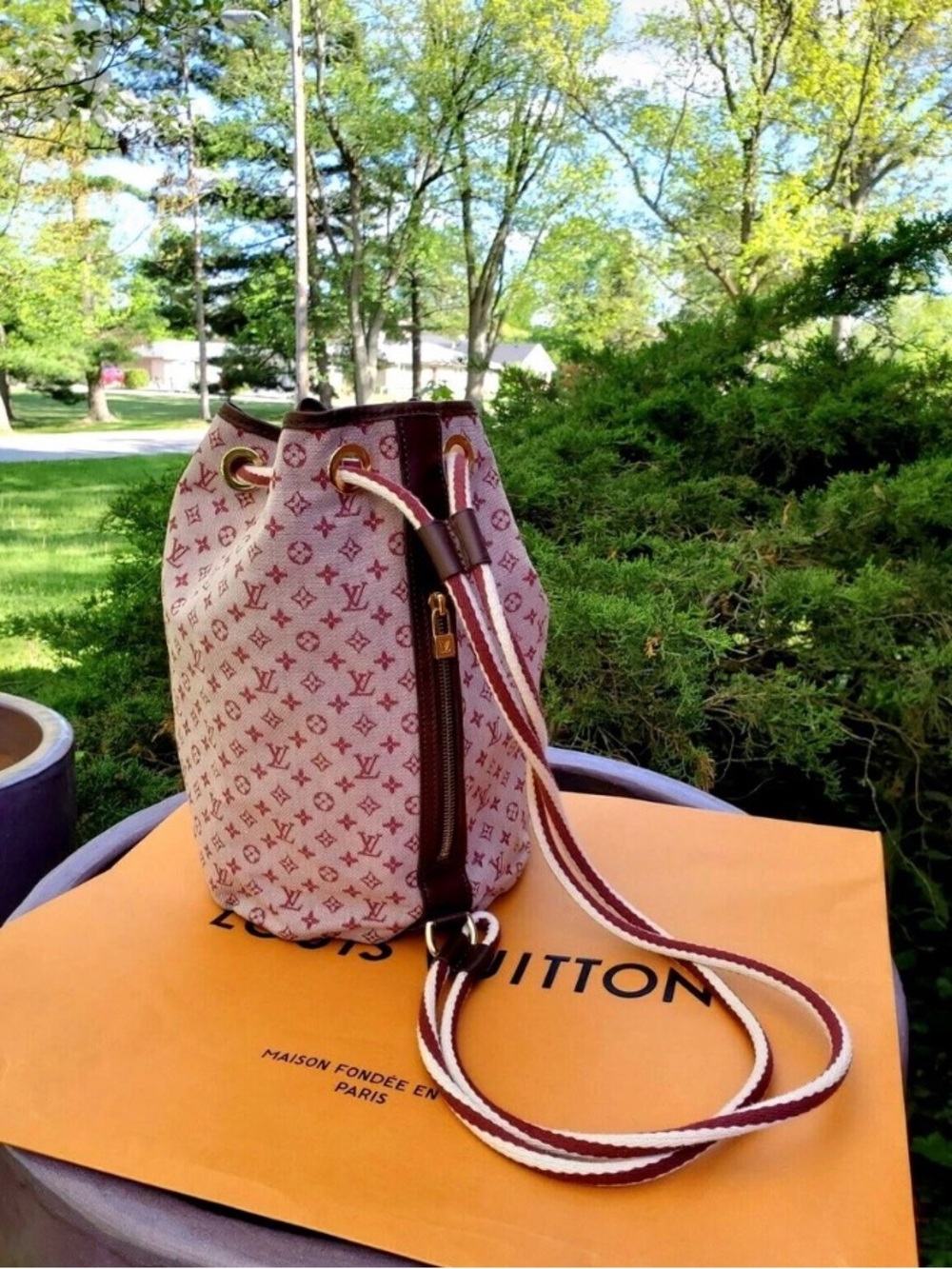 Louis Vuitton Mini Lin Betsey in Cherry red backpack Sling bag EUC monogram